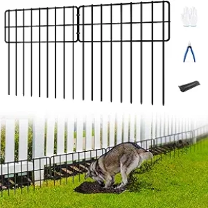 30-Panel No Dig Animal Barrier Fence - 30ft Rustproof Garden Fence for Rabbits & Dogs