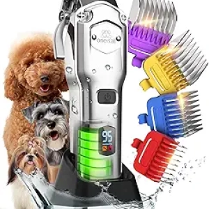 Professional Cordless Dog Grooming Clippers for Thick Hair - oneisall 676pro