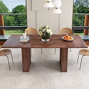 78 Inch Dining Table for 6-10 People | Modern Farmhouse Rectangular Kitchen Table