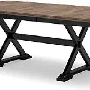 Wildenauer 8-Seat Dining Extension Table | Modern Farmhouse Two-Tone Design