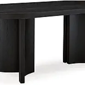 Signature Design by Ashley Rowanbeck Black Dining Table for 8 - Art Deco Style