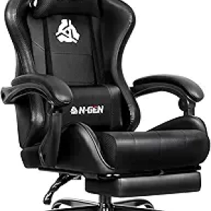 N-GEN Gaming Chair with Footrest & Lumbar Support - Ergonomic Recliner for Home Office