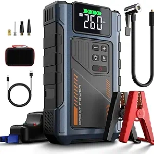 4500A Car Jump Starter with Air Compressor & Tire Inflator - 12V Portable Battery Booster