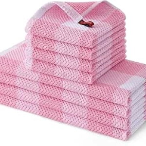 Homaxy 100% Cotton Kitchen Towels & Dishcloths Set - 8 Pack Waffle Weave