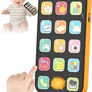 Bilingual Baby Phone Toy English Spanish - Light Up Learning Phone for 6-12 Months