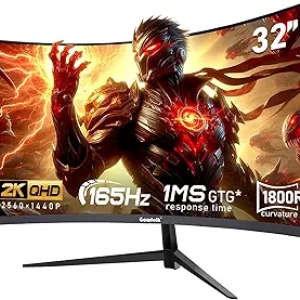 32 inch 2K 165Hz Curved Gaming Monitor | 1ms Response | FreeSync | DisplayPort HDMI