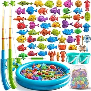 Magnetic Fishing Pool Toy Game Set for Kids Ages 3-8 | Indoor & Outdoor Water Table Toys