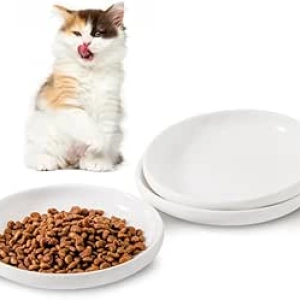 3 PCS Ceramic Cat Bowls 5.5 in - Whisker-Friendly Pet Dishes for Food & Water