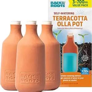 Self-Watering Terracotta Olla Pot (3-Pack) - 700mL Precision Watering for Plants