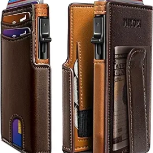 RFID Blocking Pop-Up Slim Wallet for Men - Front Pocket Card Holder with Money Clip