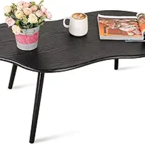 Small Cloud Coffee Table Black - Modern Center Table for Small Spaces
