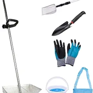 Sand Fleas Rake Set 52" - Stainless Steel Beach Tool Kit with Sifter & Shovel