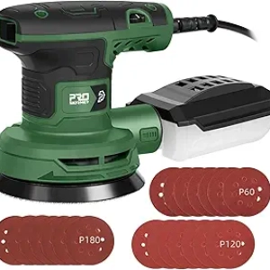Prostormer 5-Inch Random Orbital Sander - 6 Variable Speeds, 21 Sandpapers & Dust Collection