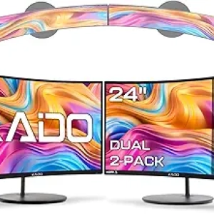Kado Dual Monitor 24" Curved Gaming Setup - 1920x1080 75Hz 1500R VESA Mount