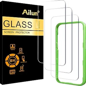 Ailun 3 Pack Screen Protector iPhone 17/16 Pro 6.3" - Tempered Glass with Installation Frame