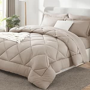 CozyLux Queen Comforter Set 7-Piece Bed in a Bag - Luxury Soft Microfiber Bedding