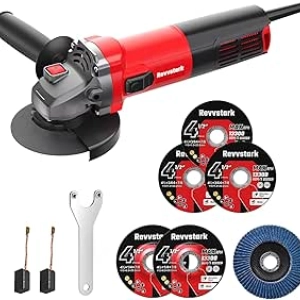 7.5 Amp 4.5 Inch Angle Grinder - 12000 RPM Electric Power Tool with Wheels & Handle