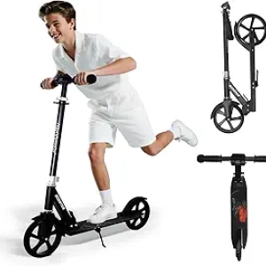 Nattork Folding Kick Scooter for Kids & Adults - Adjustable, Lightweight, Anti-Shock