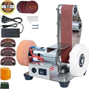 Mini Belt Sander 7-Speed Electric Grinder - Knife Sharpener & Woodworking Power Tool