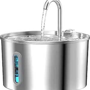 2.2L Stainless Steel Cat Water Fountain - Ultra Quiet Automatic Pet Dispenser