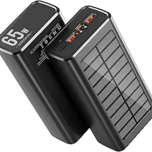50000mAh Solar Power Bank 65W USB-C Fast Charging Laptop Charger