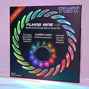 TOSY Flying Ring - 36 RGB LED Light Up Toy for Kids & Adults