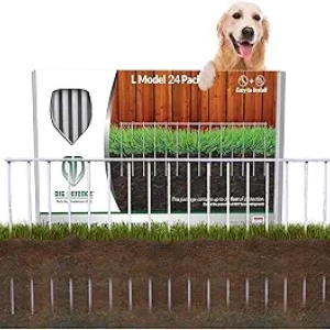 Dig Defence Animal Barrier Fence 24 Pack - No Dig Garden Fence for Dogs & Rabbits