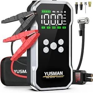 6000A Car Jump Starter with Air Compressor 150PSI & Power Bank - 12V Battery Booster