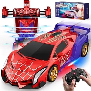 Spider Transform RC Car with Lights - 2.4GHz Robot Toy for Boys Ages 3-12