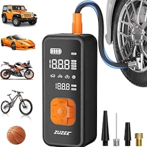 4X Faster Portable Tire Inflator - 150PSI Air Compressor with Digital Gauge & LED