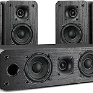 Saiyin 5.0 Home Theater System - 100W HiFi Surround Sound Speakers with Retro Wood Design