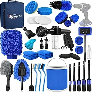 41Pcs Professional Car Detailing Kit - Complete Car Wash & Polish Set with Drill Brushes