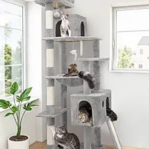 70 Inch Heavy Duty Cat Tree for Indoor Cats - Large Cat Tower with Hammock & Scratching Posts