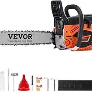 VEVOR 52CC Gas Chainsaw 18" - Powerful 2-Cycle Petrol Saw for Trees, Wood & Garden Cutting