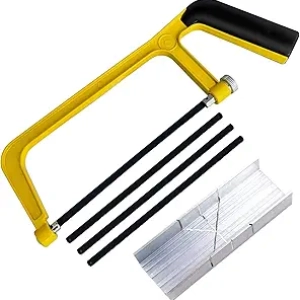 Mini Metal Miter Box and Saw Set - Precision 6" Hand Saw with 3 Cutting Angles