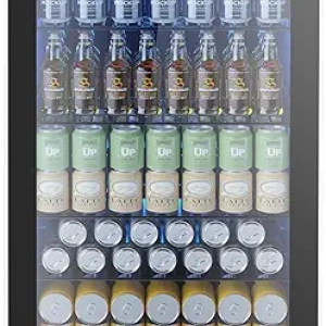 130 Can Mini Fridge Beverage Cooler - 3.2 Cu.Ft Wine Beer Refrigerator with Temperature Control