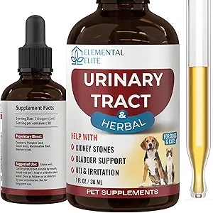 Natural UTI Treatment for Dogs & Cats - Cranberry & Herbal Urinary Tract Support Drops