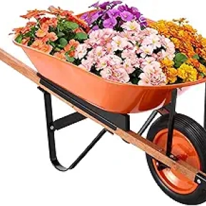 VEVOR 5 Cu. Ft. Wheelbarrow Cart - 265 lbs Capacity Garden Dump Cart with 16" Wheels