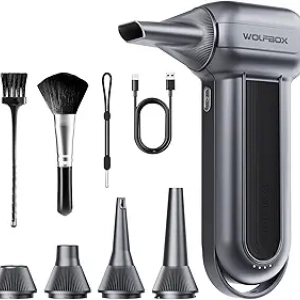WOLFBOX MF100 Electric Air Duster - 150,000 RPM Cordless Blower for Computer & Home