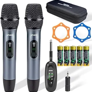 Professional Wireless Microphone Set - 2.4GHz Dual Mic, 200ft Range, Karaoke & Events