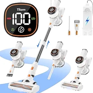 Tikom V500 Cordless Stick Vacuum - 40000Pa Powerful Suction, Pet Hair & Hard Floor