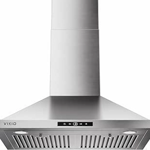 30 Inch Wall Mount Range Hood 580 CFM - Ducted/Ductless Stainless Steel Vent Hood with LED