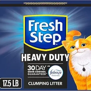 Fresh Step Heavy Duty Clumping Cat Litter - 30-Day Odor Control with Carbon