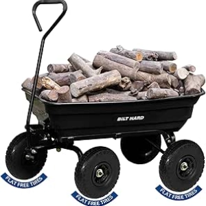 BILT HARD 600 lbs Poly Garden Dump Cart with No Flat Tires & Quick Release