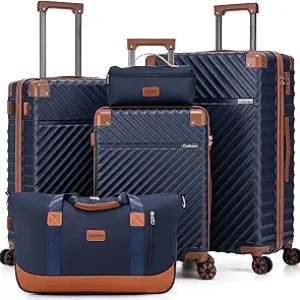 5 Piece Luggage Set with TSA Lock & Spinner Wheels | Lightweight Hardshell Suitcase