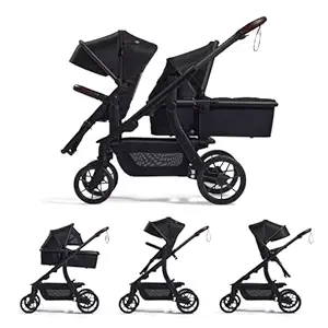 Momcozy ChangeGo 23-Configuration Baby Stroller | Single to Double to Wagon Converter