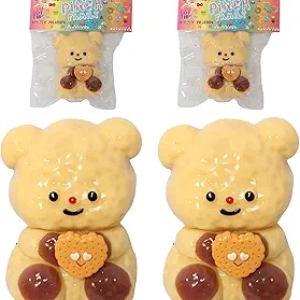 2pcs Squeeze Bear Squishy Toys - Cute Kawaii Stress Relief Fidget Toys for Kids & Adults