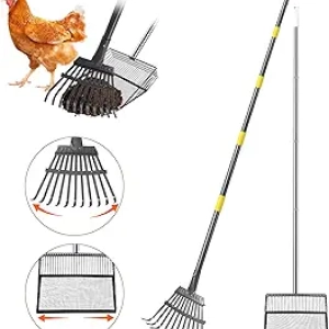 Professional Chicken Coop Cleaning Kit - Adjustable Shovel & Rake Set