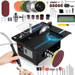 400W Mini Table Saw - Precision Desktop Electric Saw with Adjustable Cutting Depth & Angle