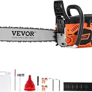 VEVOR 58CC Gas Chainsaw 20" - Powerful Petrol Powered Cutting Tool for Wood, Trees & Garden